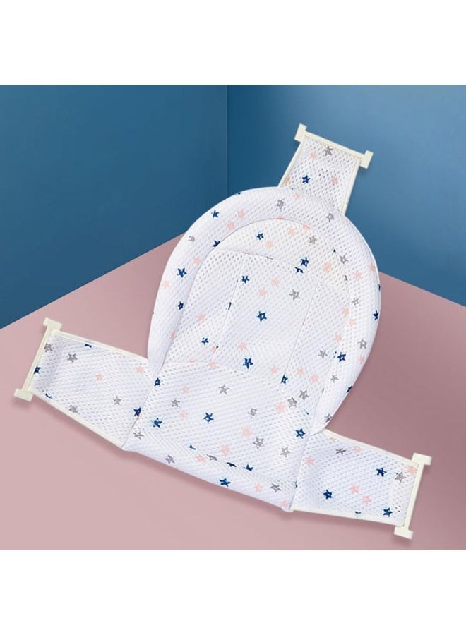 ChicAbode Baby Bath Seat Support Net, Infant Bath Mat with Adjustable Five Corner Buckle, Quick-Drying Float Shower Mesh Bathing Sling, Foldable Newborn Bathtub Shower Mesh for Most Bathtub (T-shaped) - Image 4